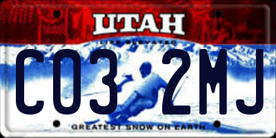 UT license plate C032MJ