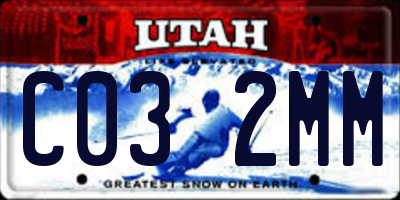 UT license plate C032MM
