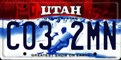 UT license plate C032MN