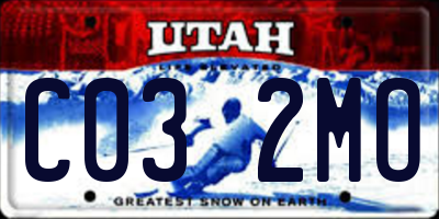 UT license plate C032MO