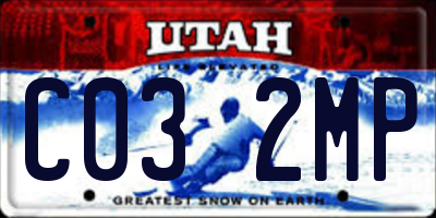 UT license plate C032MP