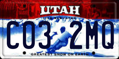 UT license plate C032MQ
