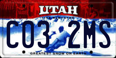 UT license plate C032MS