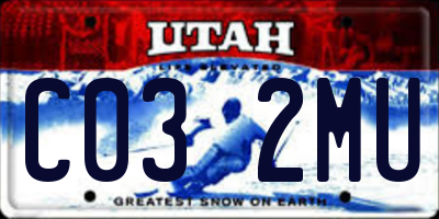 UT license plate C032MU