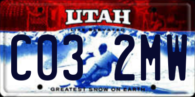 UT license plate C032MW