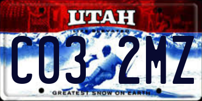 UT license plate C032MZ