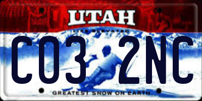 UT license plate C032NC