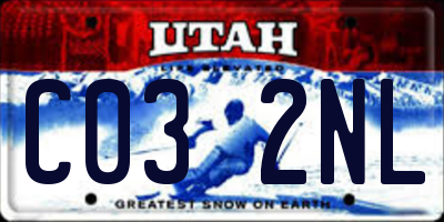 UT license plate C032NL