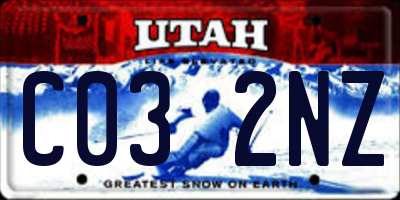 UT license plate C032NZ