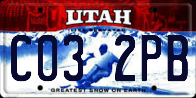 UT license plate C032PB
