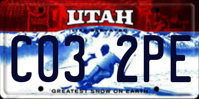 UT license plate C032PE