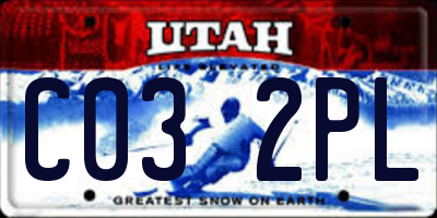 UT license plate C032PL