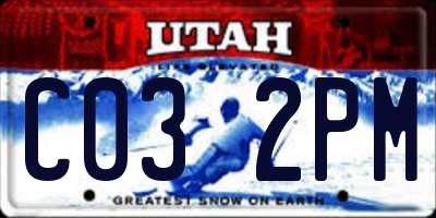 UT license plate C032PM