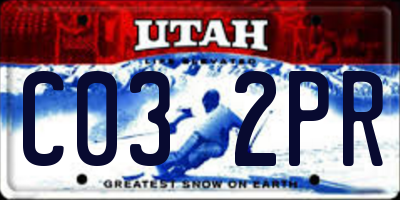 UT license plate C032PR