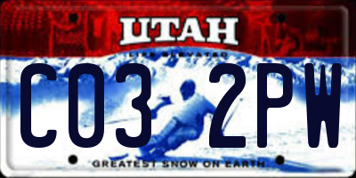 UT license plate C032PW