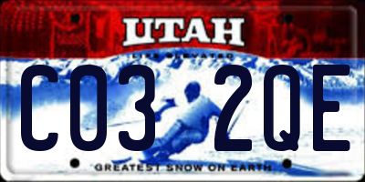 UT license plate C032QE