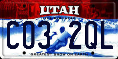 UT license plate C032QL