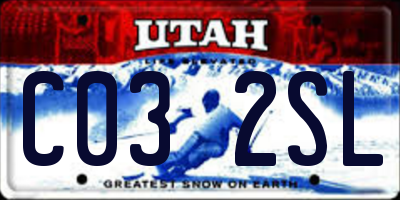 UT license plate C032SL