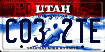 UT license plate C032TE