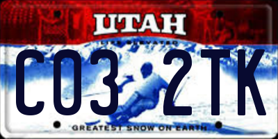 UT license plate C032TK