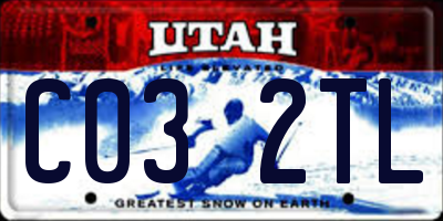 UT license plate C032TL