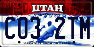 UT license plate C032TM