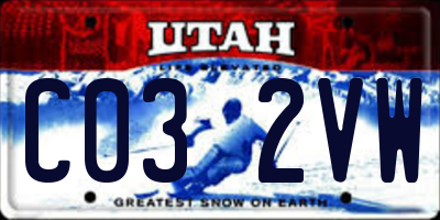 UT license plate C032VW
