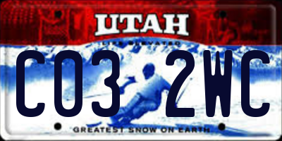 UT license plate C032WC