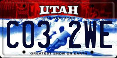 UT license plate C032WE