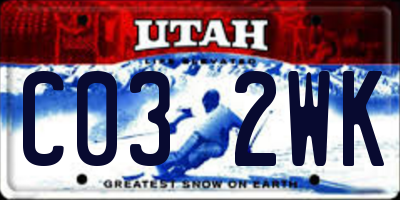 UT license plate C032WK