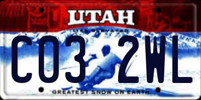 UT license plate C032WL