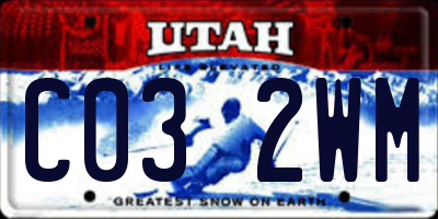 UT license plate C032WM
