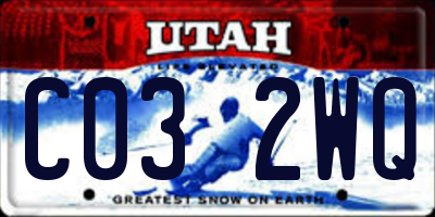 UT license plate C032WQ
