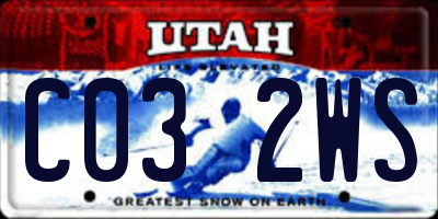 UT license plate C032WS
