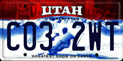 UT license plate C032WT