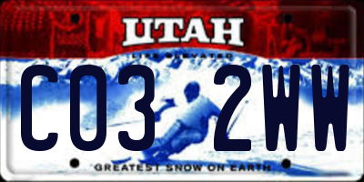 UT license plate C032WW