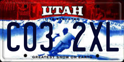 UT license plate C032XL