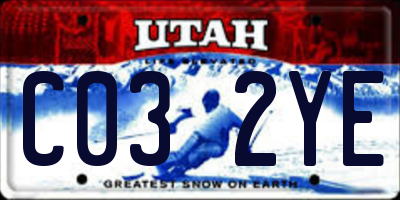 UT license plate C032YE