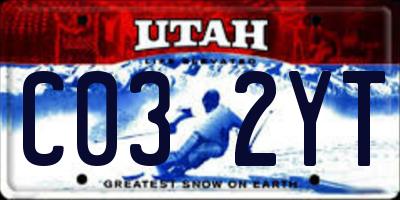 UT license plate C032YT