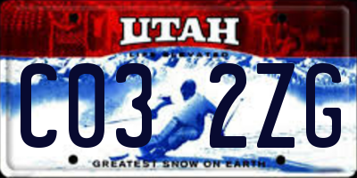 UT license plate C032ZG