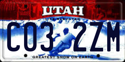 UT license plate C032ZM