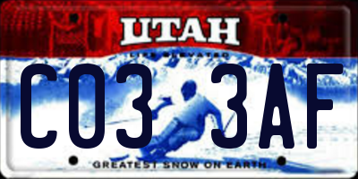 UT license plate C033AF