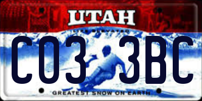 UT license plate C033BC
