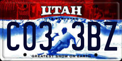 UT license plate C033BZ