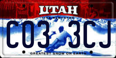 UT license plate C033CJ