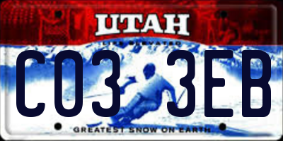 UT license plate C033EB