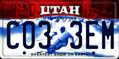 UT license plate C033EM