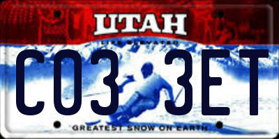 UT license plate C033ET