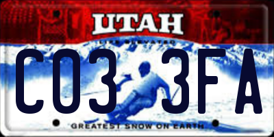 UT license plate C033FA