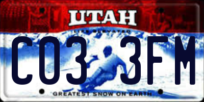 UT license plate C033FM